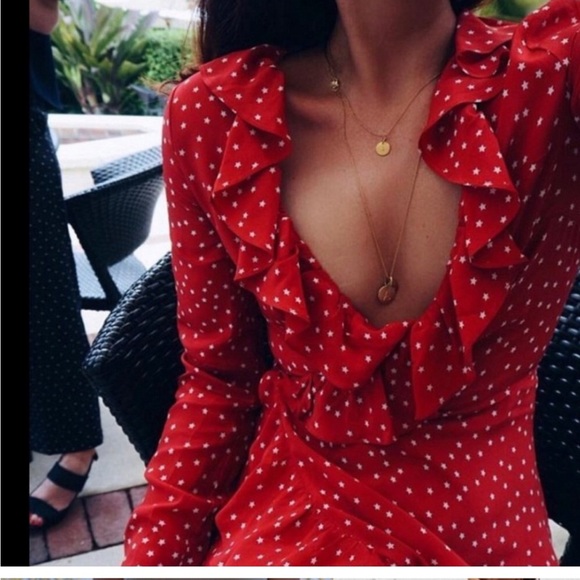 Realisation Par Alexandra Mini Wrap Dress in Red - Picture 3 of 13